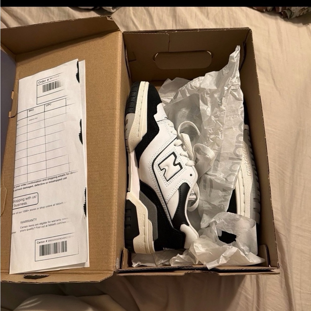 New Balance 550 White and Black Leather Sneakers
